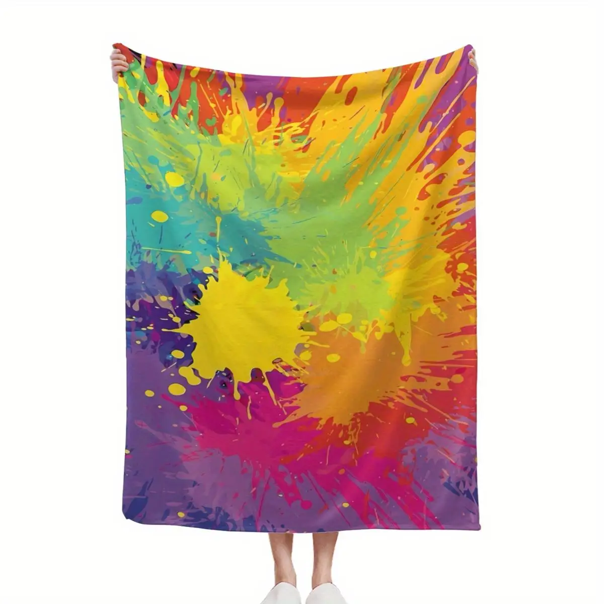 Rainbow Flannel Blanket-Super Soft Plush All-Season Lightweight Multi-Size Home Sofa Bed Blanket