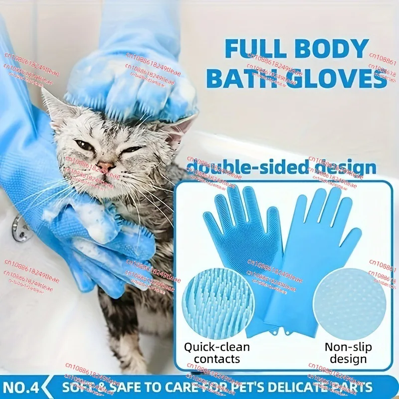 6-Piece Dog Grooming Set Bath Towels Towels and Washing Gloves Shiny Fur Dog Grooming Supplies