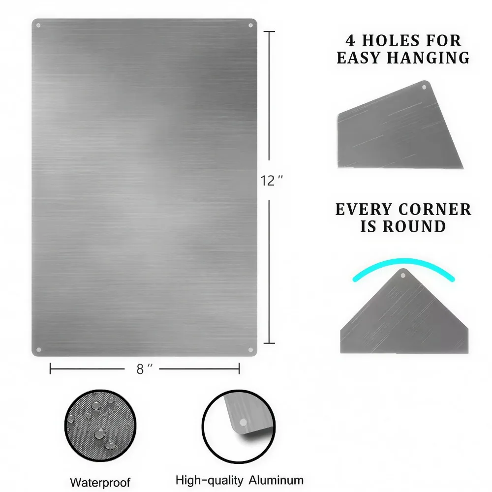 Aluminum metal sign wall decor, silver revolver brass bullet black mat rusted plaque for gun room man cave indoor decor - view 5