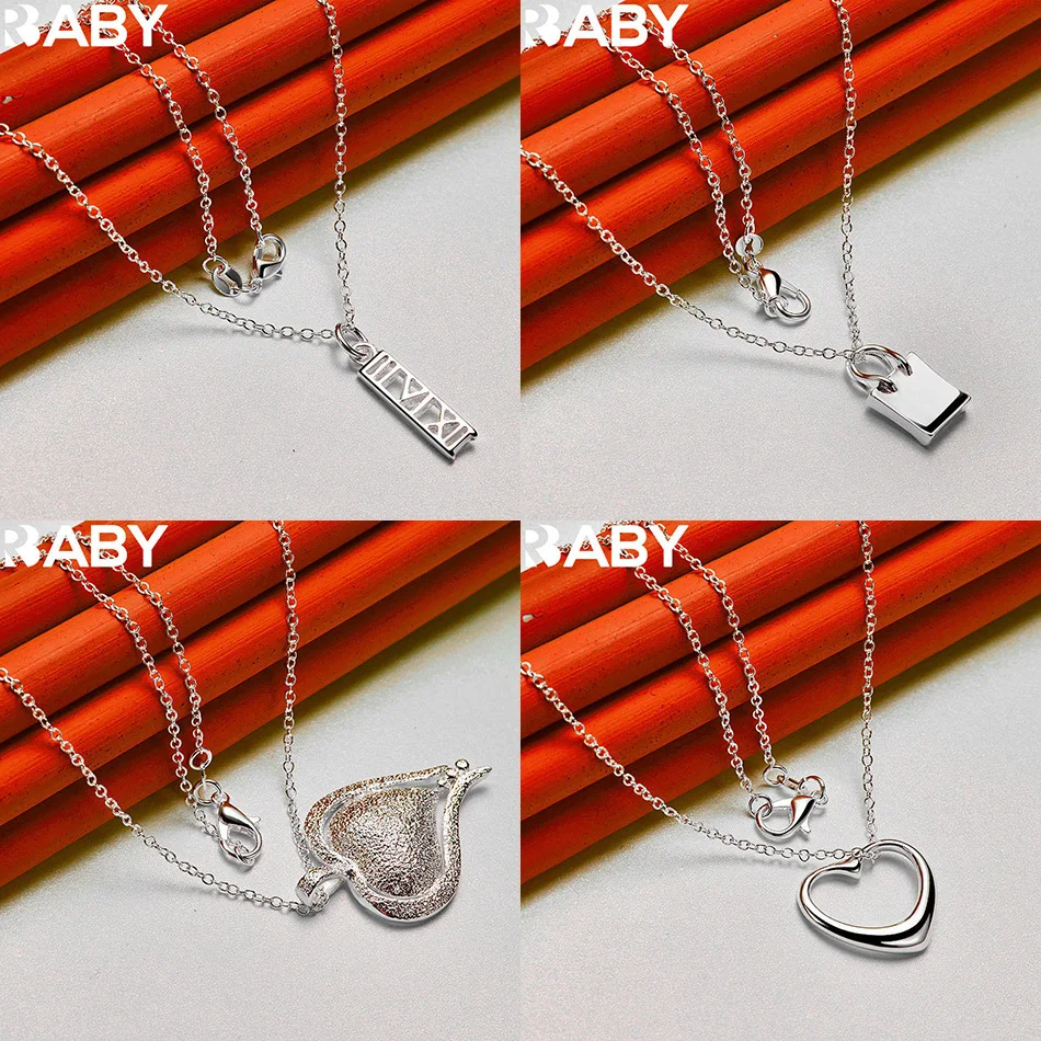 

URBABY 40-75cm 925 Sterling Silver Design Pendant Necklace For Women Men Creativity Gifts Street All-match Party And Daily Wear