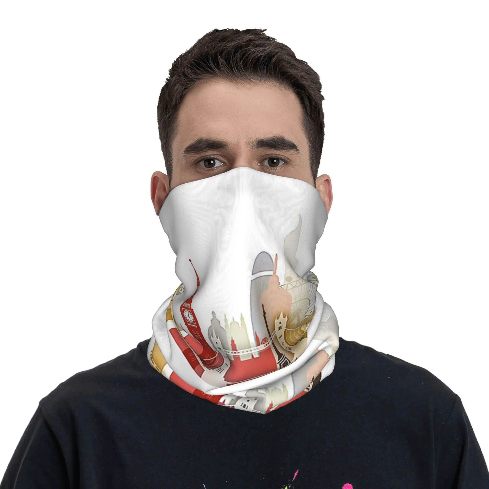 

Лондонская бандана на шею, маска с принтом, шарф, теплая Балаклава для бега для мужчин, женщин, взрослых, дышащая