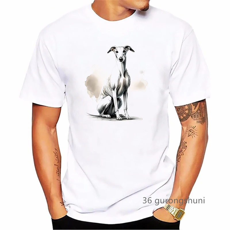 Greyhound Animal Printed T Shirt Men Summer Fashion Tshirt Homme Kawaii Dog Lover T-Shirt Harajuku Shirt Streetwear