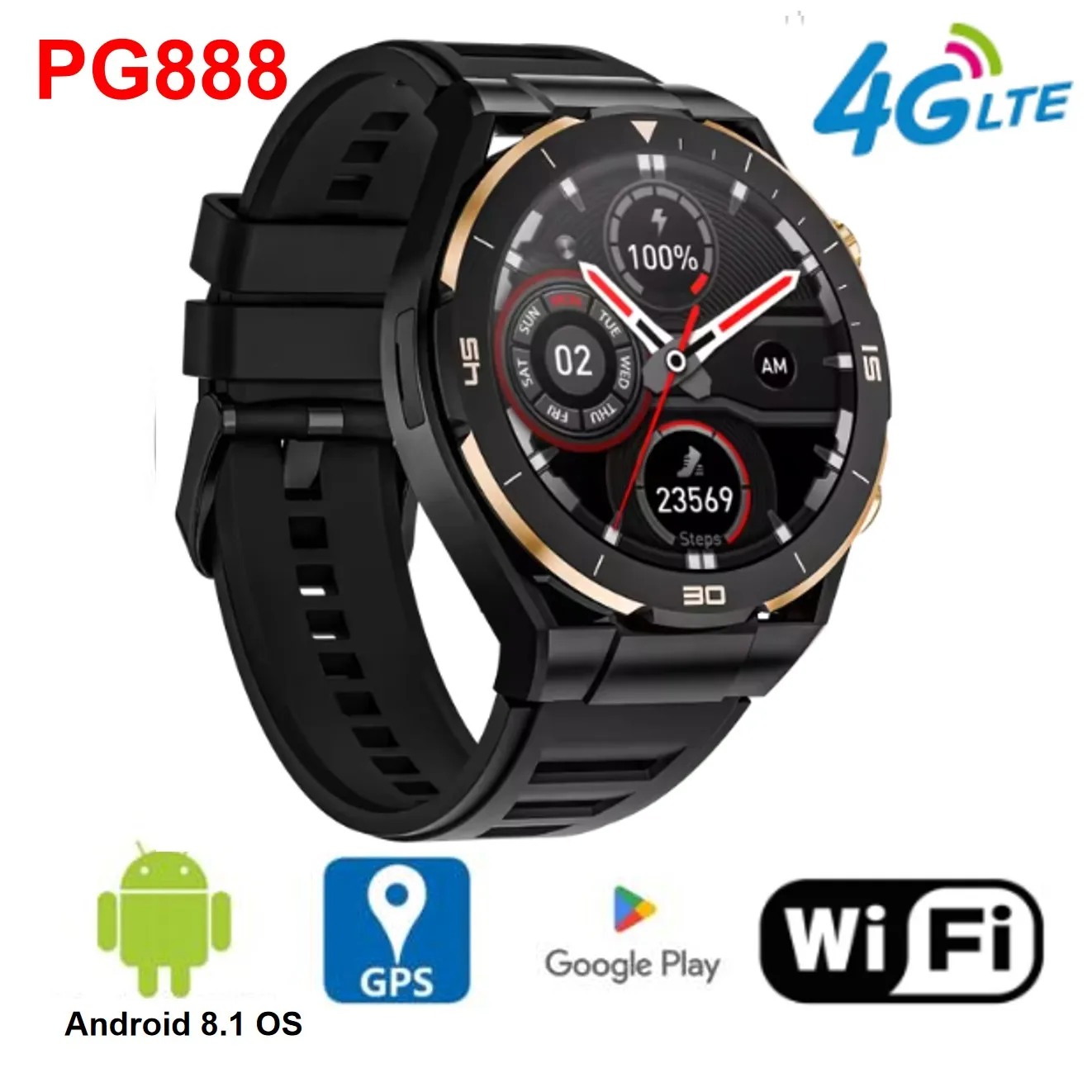 

Новые умные часы PG888 4G SIM LTE Android 8,1 OS Wi-Fi 1,54 дюйма 360*360 сенсорный экран 2 ГБ ОЗУ 32 ГБ ПЗУ 200 Вт камера Smartwatch