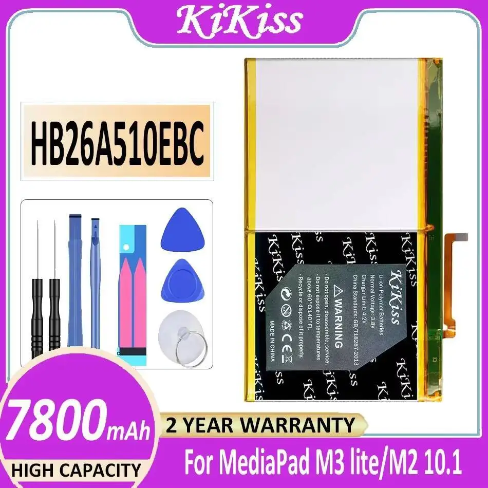 

Аккумулятор для планшета HB26A510EBC 7800 мАч для Huawei Mediapad M3 Lite 10 M3lite M2 10,1 с плоским ячейком M2-A01W M2-A01L