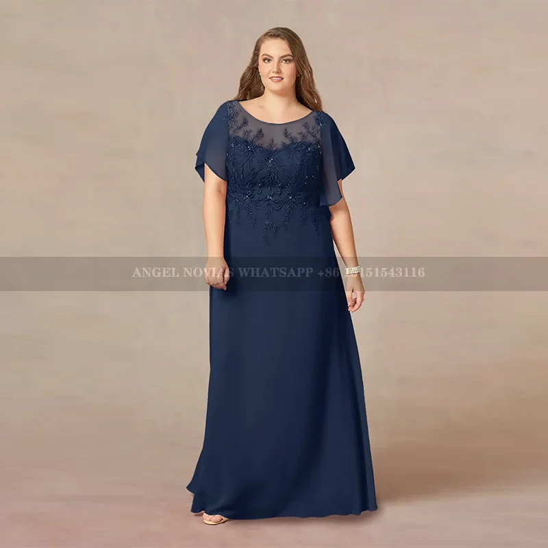 

Long Plus Size Navy Blue Mother of the Bride Dresses for weddings Wedding Party Gown vestidos de fiesta elegantes 2024 para boda