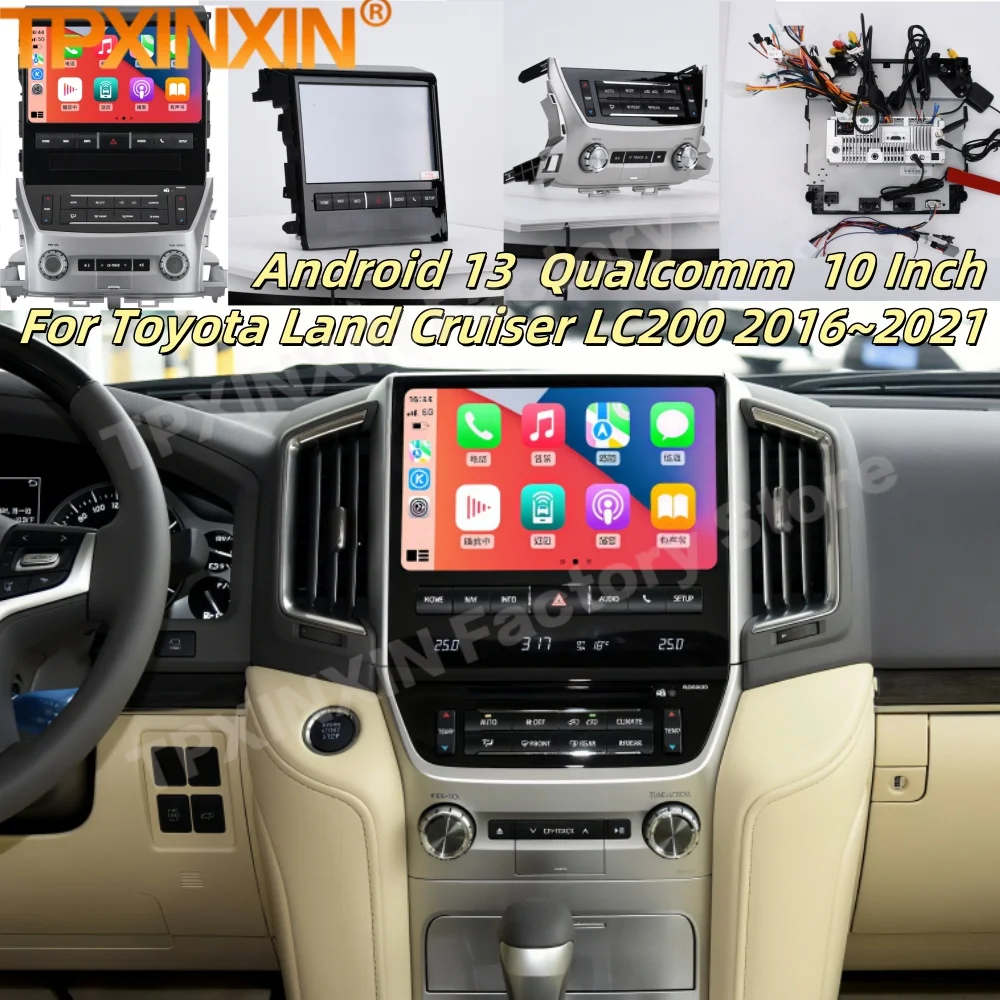 10 Inch Qualcomm Android Multimedia For Toyota Land Cruiser LC200 2016~2021 GPS Navigation Car Radio Accesorios Auto Head Unit