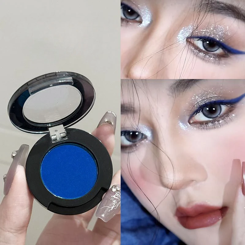Preto e vermelho combinação conjunto de sombra de olho punk goth estilo fumaça fosco branco e azul sombra de olho conjunto maquiagem dos olhos cosméticos