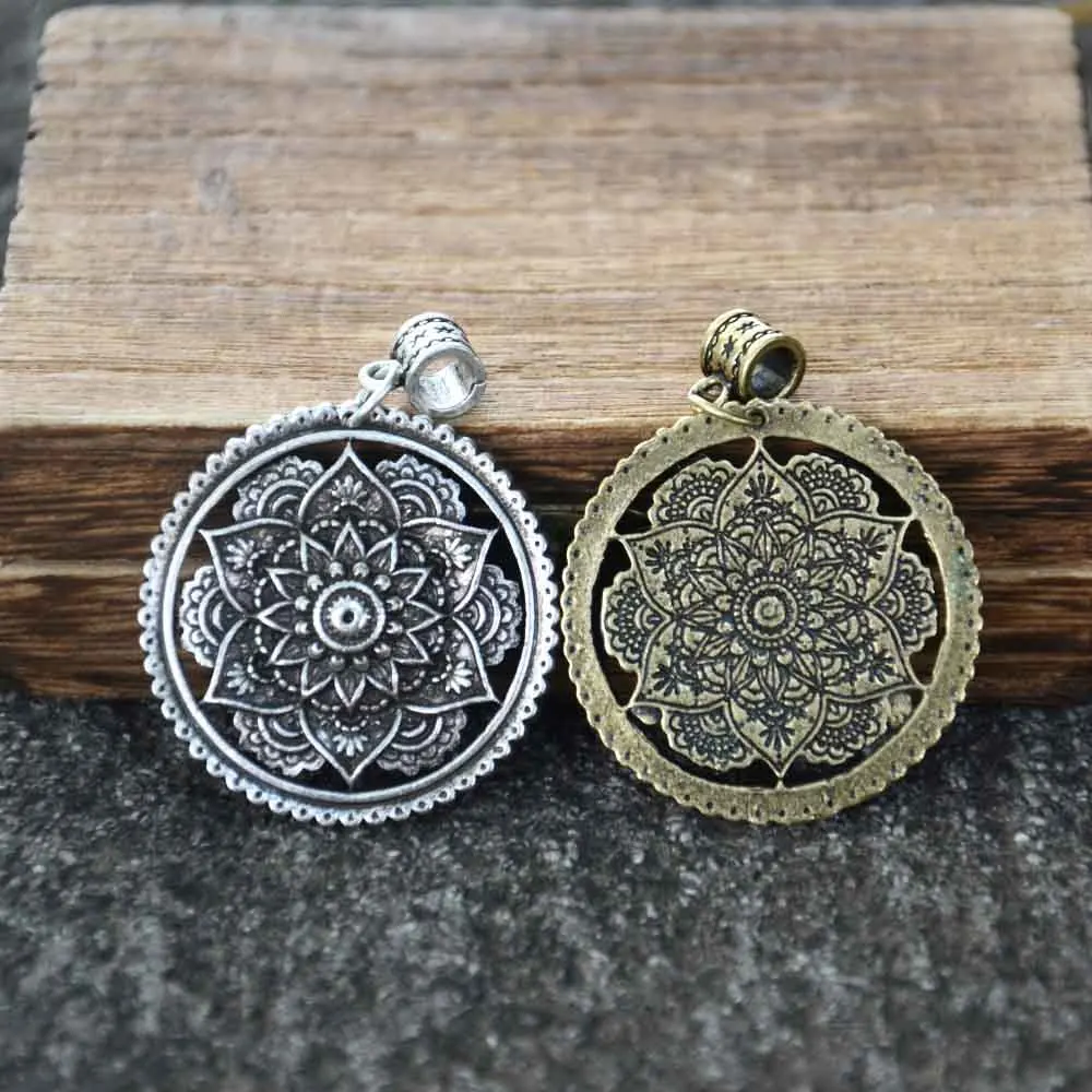 OHM OM AUM Yoga Lotus Flower Buddha Pendant Necklace For Women Religious Mandala Buddhism Jewelry