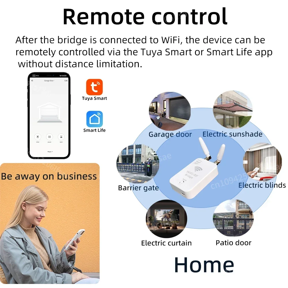 ZSVIOT Tuya الذكية واي فاي RF الناسخ التحكم عن بعد نسخة للباب الكهربائي المتداول ستارة الباب المظلة ظلة التحكم عن بعد #4