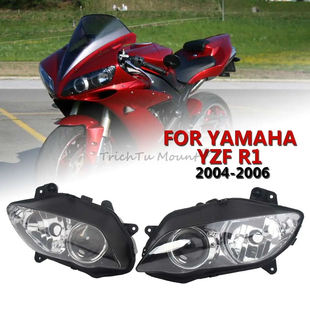 

For Yamaha YZF R1 2004 2005 2006 Motorcycle Headlight Assembly Housing Headlamp Shell Head Light Cover Moto Lighting Accessories