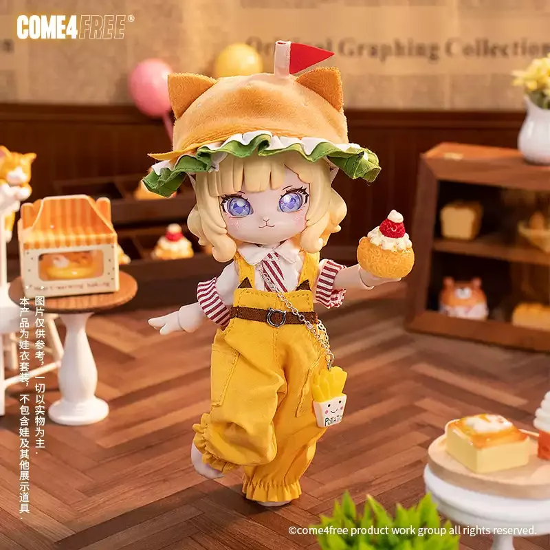 

COME4FREE Dessert Series Cheesy Meow Burger Outfit Set for 1/12 BJD Doll OB11 Clothes Toys & Hobbies Dolls Bag & Dolls Clothes