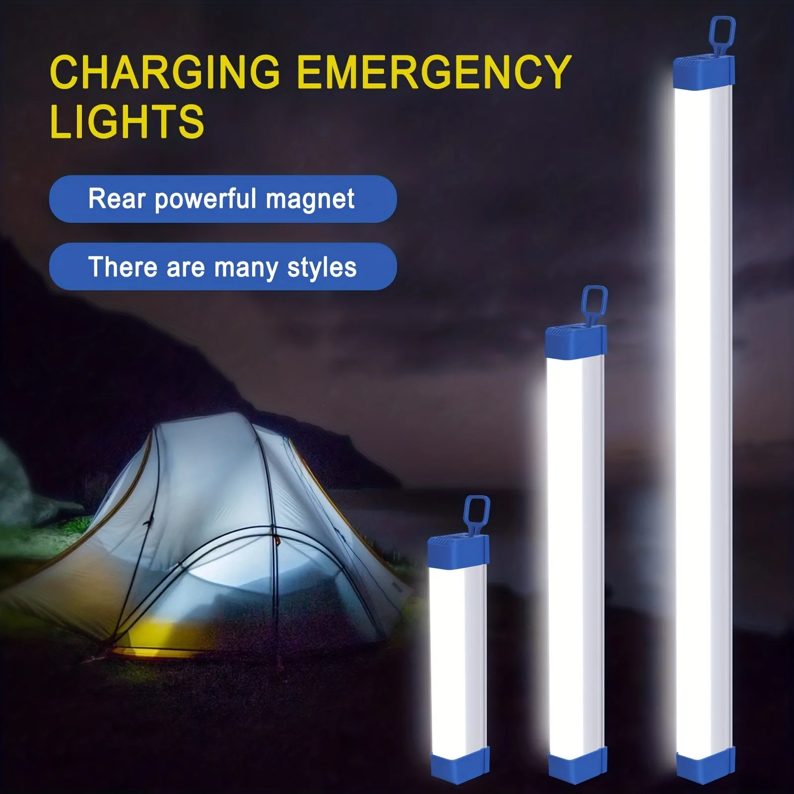 

17-72cm Led Rechargeable Tube Light Magnetic Lights Home Portable USB Camping Night Bulb For Emergency Outdoor Lighting Lamp