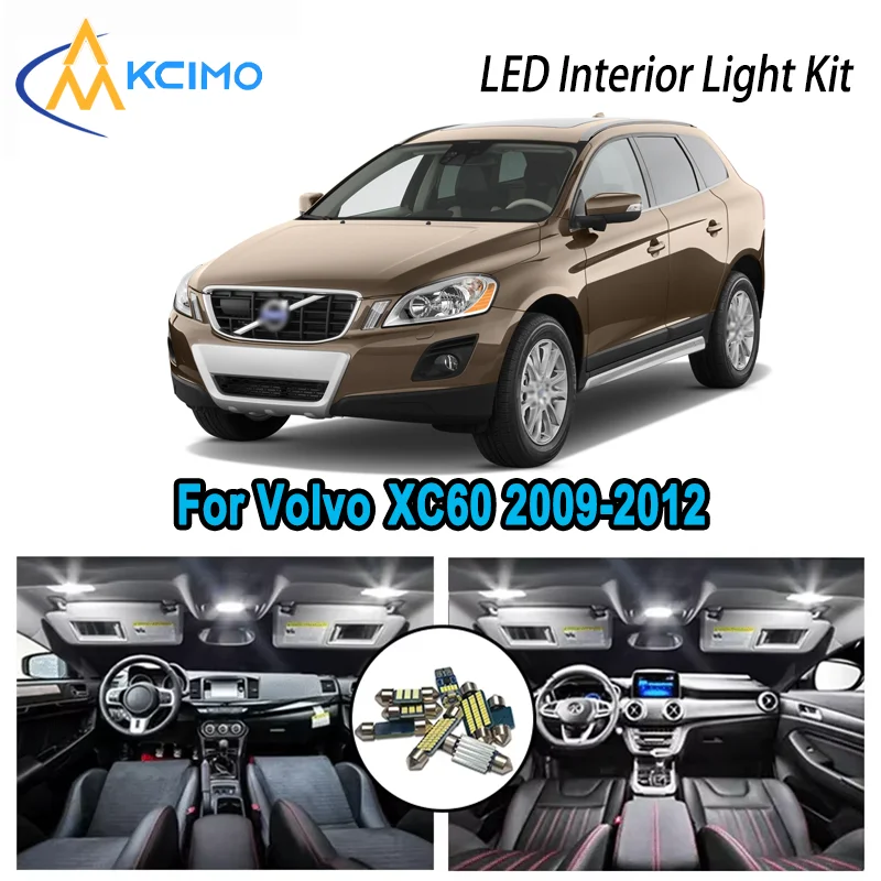 

Premium Bright LED Interior Light Kit for Volvo XC60 2009-2012 2010 2011 2012 2013 Dome Map Trunk Car Lamps with Canbus No Erro