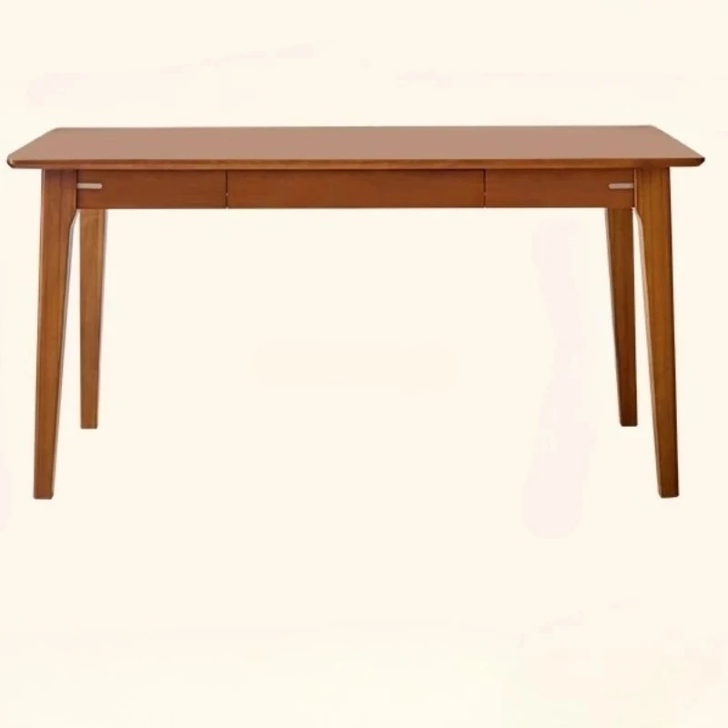 

Обеденный стол из цельного дерева в средневековом стиле, прямоугольный, простой, современный, для маленькой квартиры, в скандинавском стиле