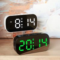 12/24H Format Digital Alarm Clock Quiet Temperature Display Electronic Table Clock Date Display Snooze Mode Sleep Timer