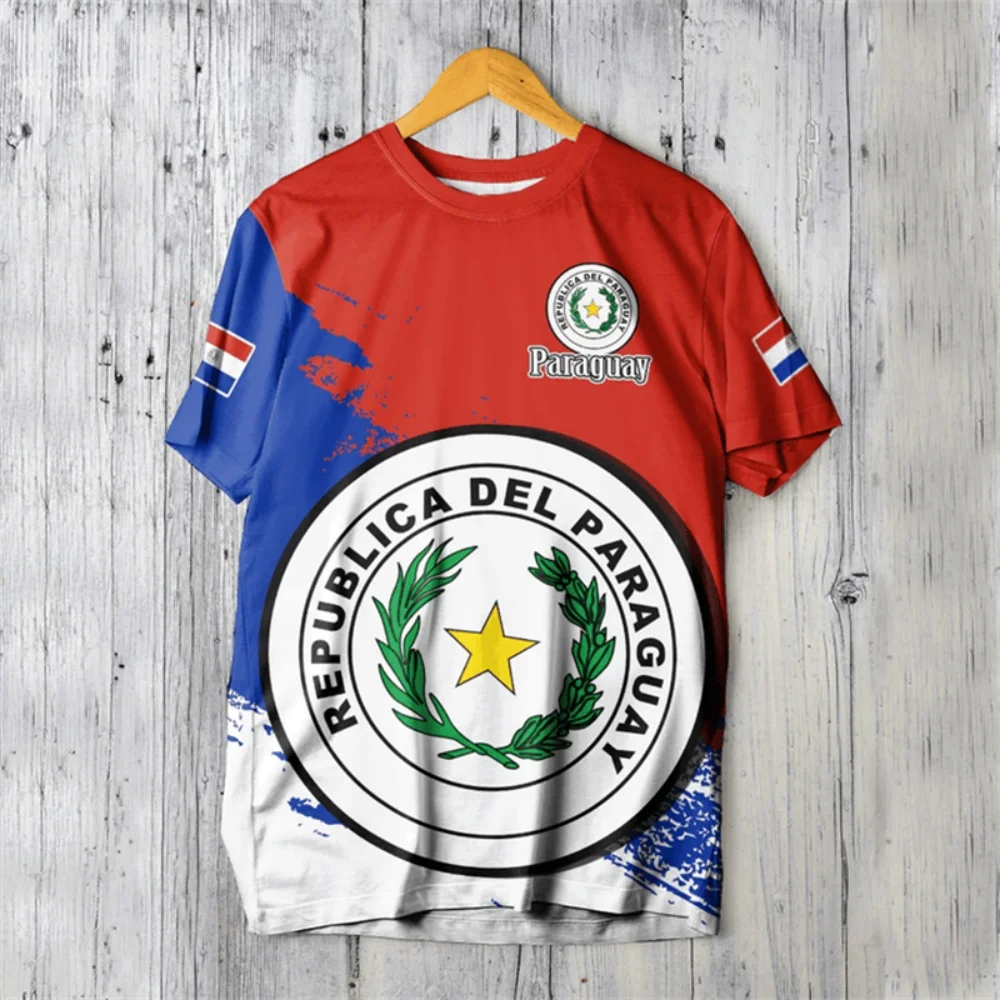 

Motorcycle 3D Printing Sports T-shirt Summer Outdoor Casual Paraguayan National Emblem Graphic Tee Shirts Men Clothing 2024