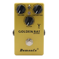 Demonfx-RAT dourado Pedal de Efeito Guitarra, Fuzz Distortion Boost, 3 Modo Alternar, Novo