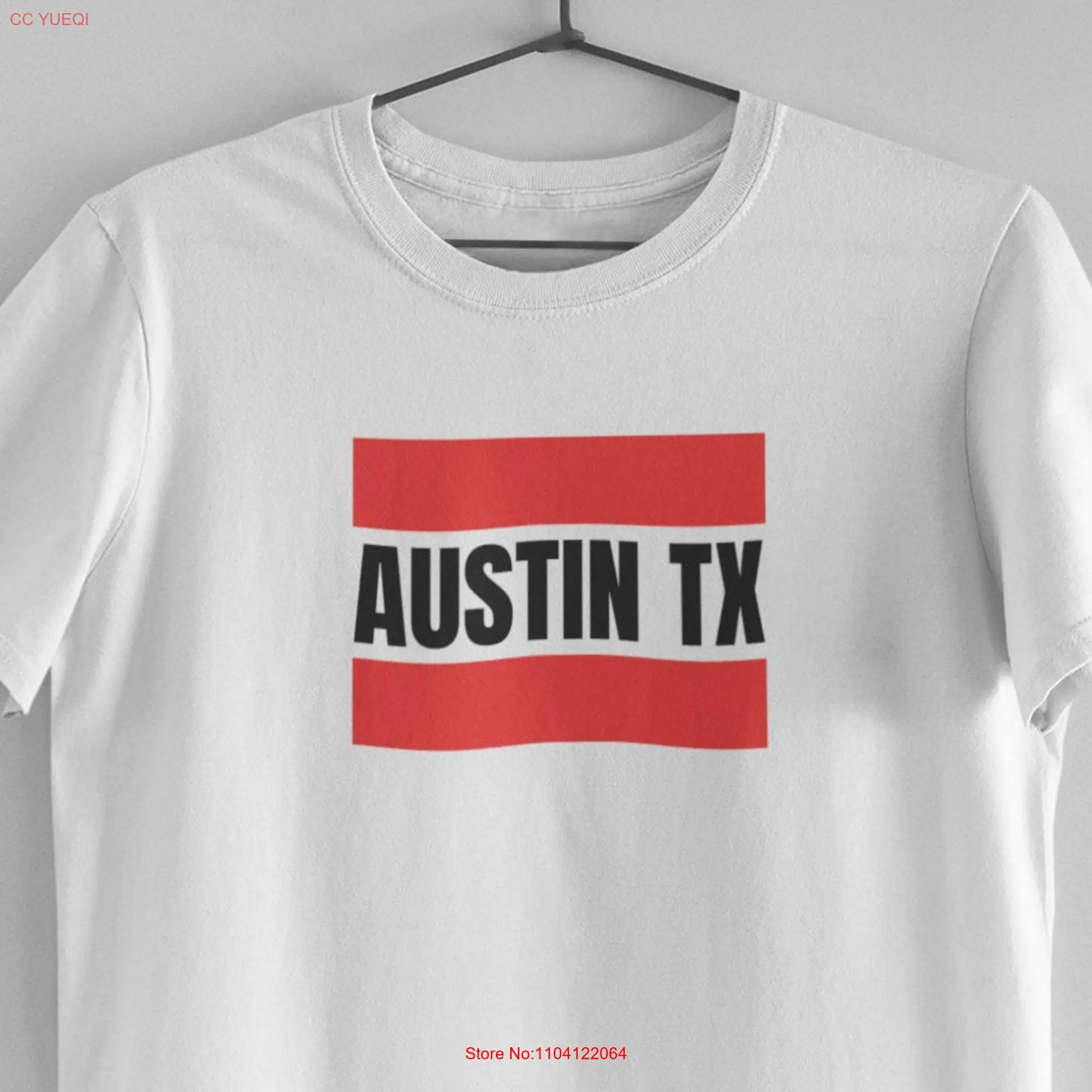 Austin TX T Shirt Bold Red Flair long or short sleeves