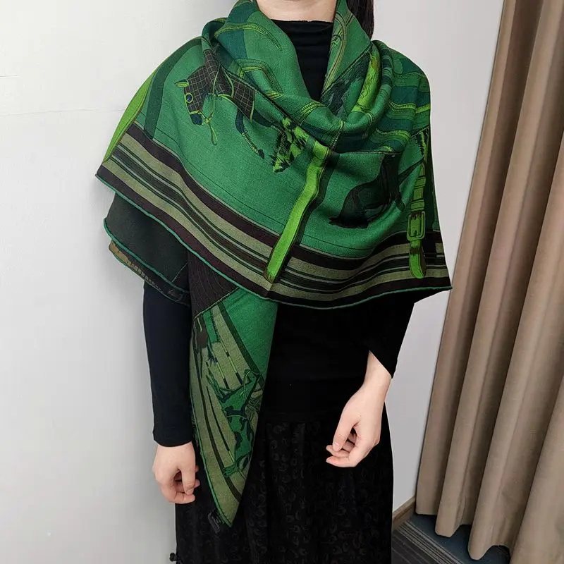 Echarpe-carree-retro-indienne-en-soie-et-laine-couleur-olive-double-face-chaude-grande-taille-pour-toutes-les-saisons