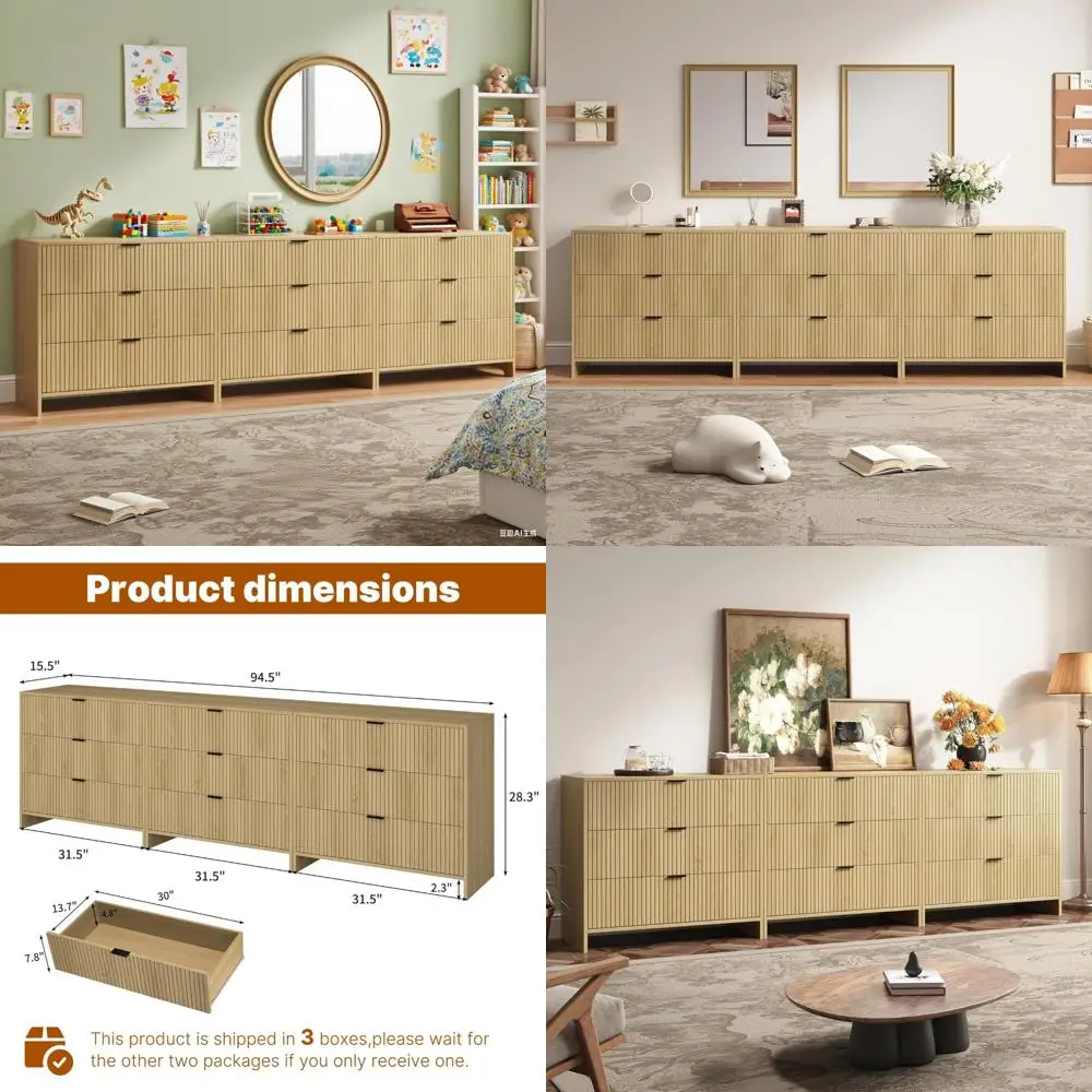 

Современный деревянный комод с 9 ящиками и металлическими ручками для спальни, гостиной и прихожей