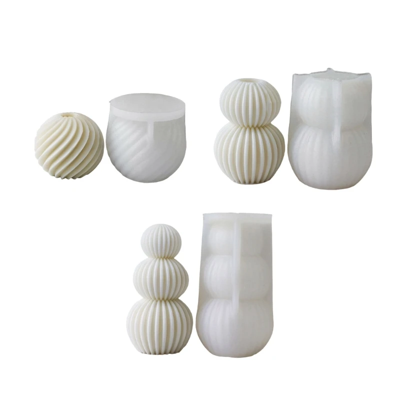 Striped Inspired Round Sphere Mold Striped Sphere Shaped Mold for Artistic Projects and Home Styling