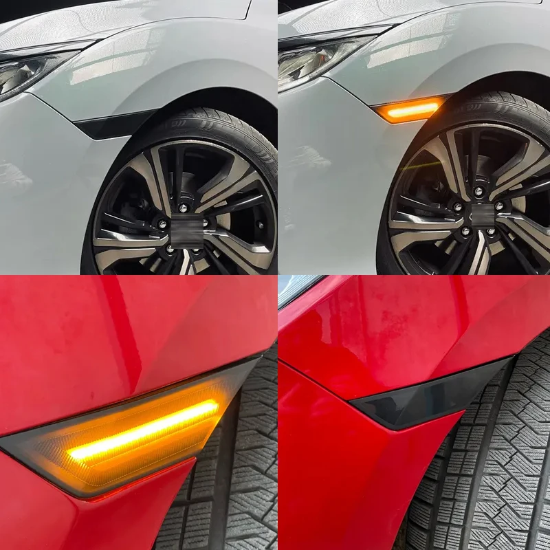 2Pc Smoked Lens LED Side Marker Car Lights For Honda Civic 2016 2017 2018 2020 OE#34300-TET-H01Auto Reflector Turn Signal Lights
