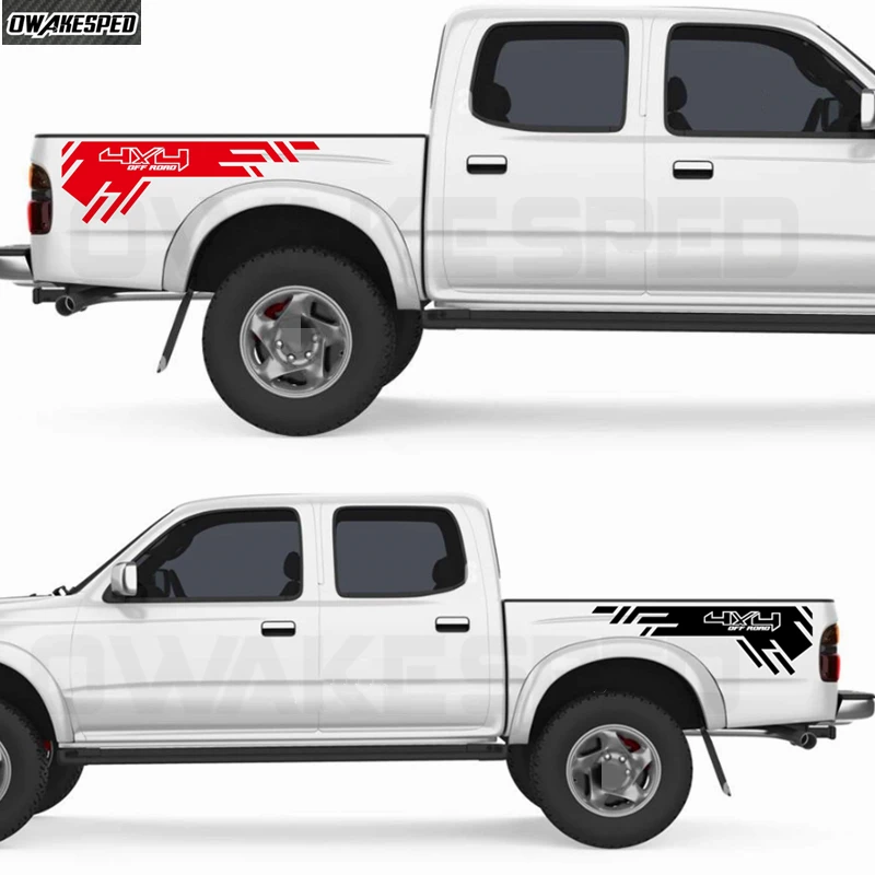 2Pcs 4X4 OFF ROAD Car Body Side Sticker Pickup universal Auto Truck Decoration Vinyl Decals Sports Kit Exterior Accessories