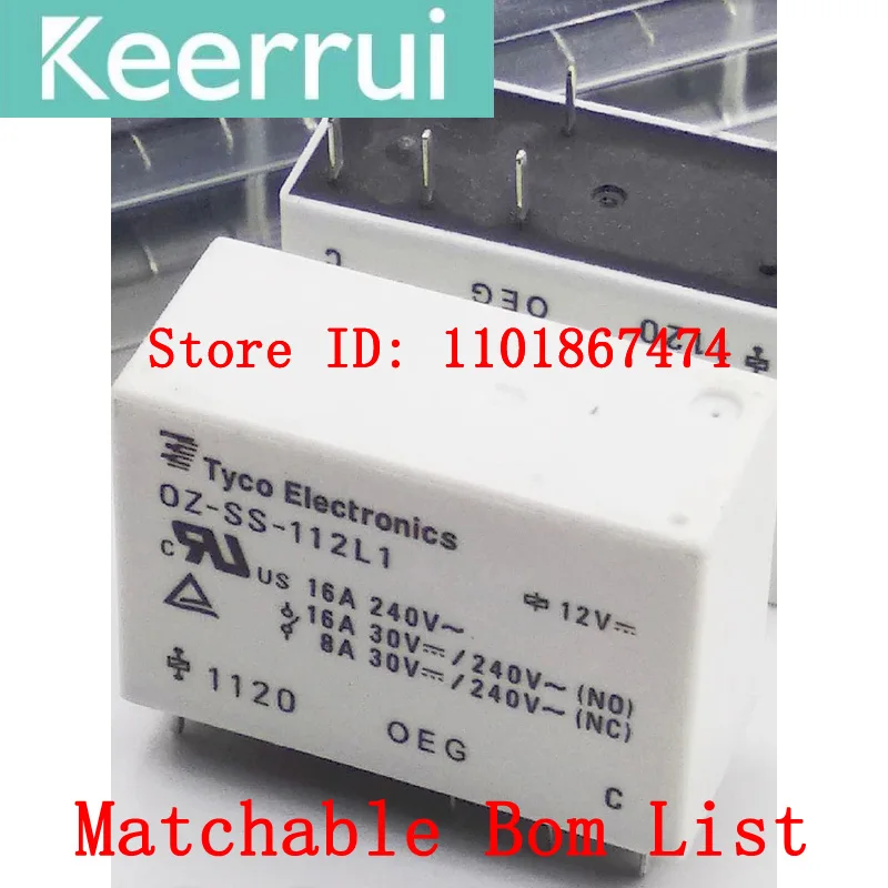 2~10pcs/lot 100% brand new original TE OEG power relay OZ-SS-112L1 12VDC OZ-SS-124L1 24VDC 16A 8PIN DIP-8 can be BOM ordered