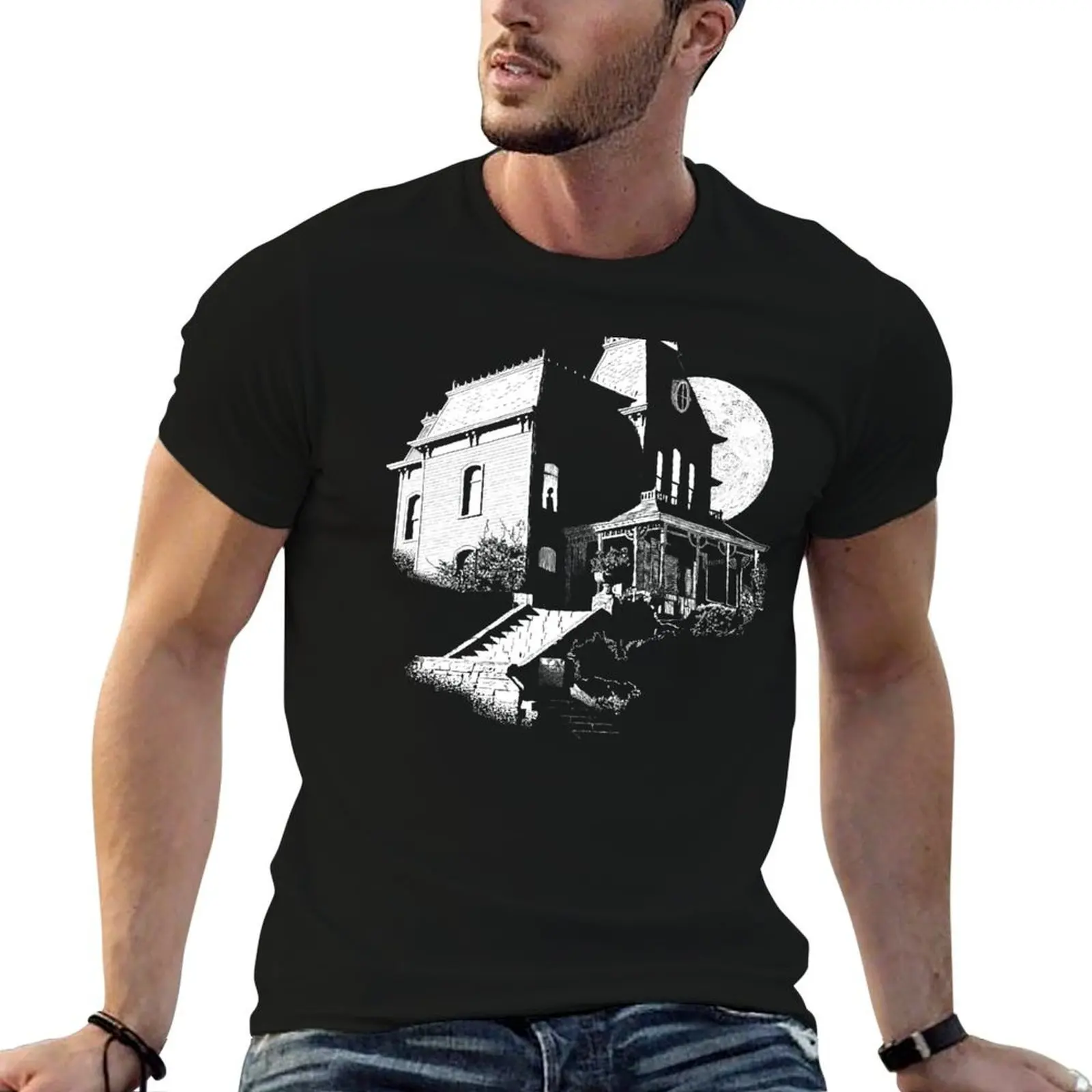 

The Psycho house - night variant T-Shirt man t shirts for men casual t shirt man luxury t shirts designer T-Shirt
