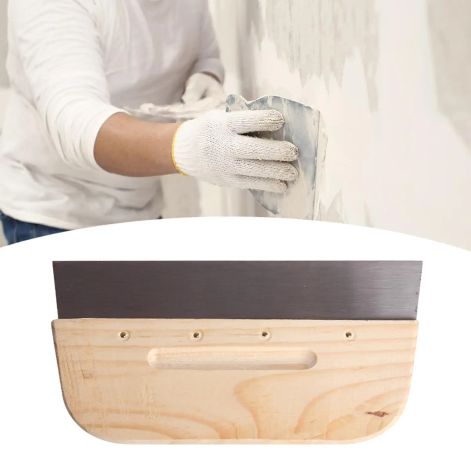 Heavy Duty Paint Scraper Wooden Steel Spackle Knife Hand Tool for Home Improvement Drywall Repairs