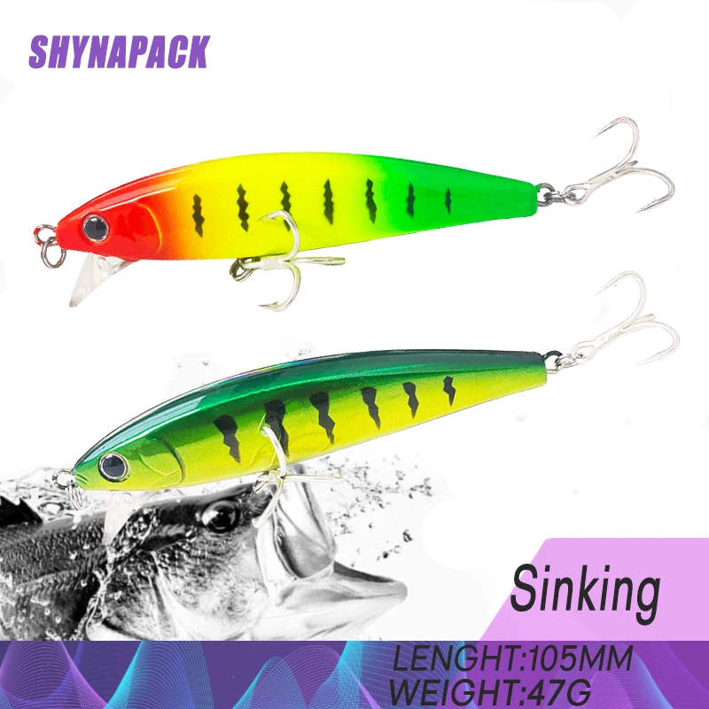 

Sinking Pencil 47G 11CM Fishing Lure Weight System Silicone Bait Treble Hook Swimbait Wobbler Tackle Jerkbait Artificial Baits