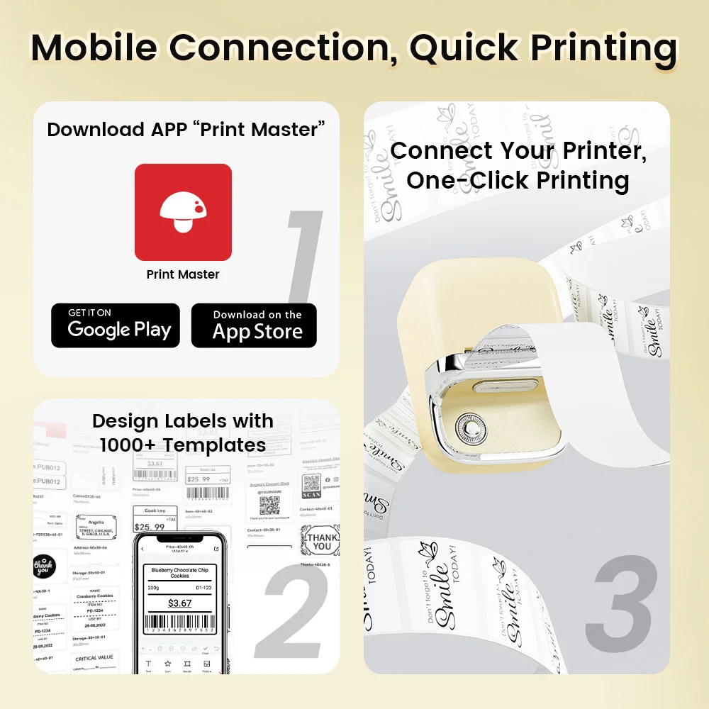 Phomemo M150 Sticker Maker Bluetooth Thermal Label Printer for Home & Small Business Supports Phone & PC