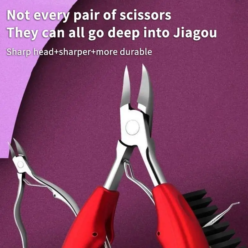 Ingrown Toenail Clipper Stainless Steel Sharp Curved Jaw Cutter Anti Slip Handle Pedicure Tool For Home Salon Foot Nail Trimmin