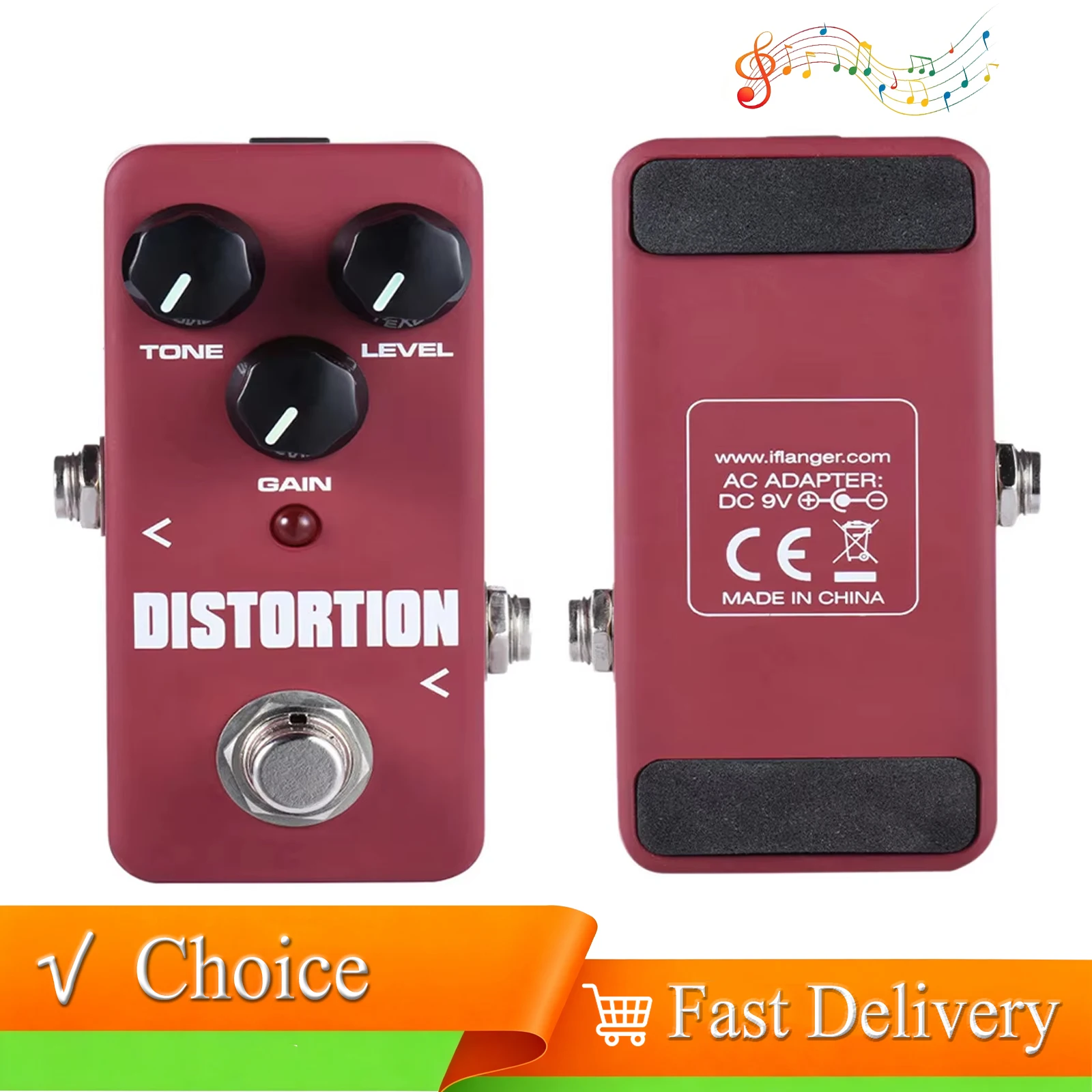 

KOKKO FDS-2 Mini Electric Guitar Effect Distortion Pedal Two-Stage Connection Effect Pedal Guitar Accessories for Guitar Lovers