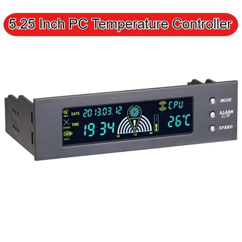 PC Computer Fan Controller 3 Fan Speed Controller 5.25 Inch 12V Temperature Sensor LCD Digital Display Front Panel For PC Parts