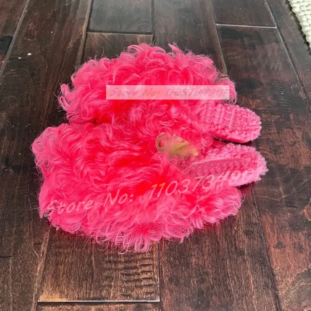 

Rose Red Faux Fur Flats Slippers Women Casual Sweet Round Toe Outside Comfy Shoes Trending Nifty Elegant Solid Big Size Mules