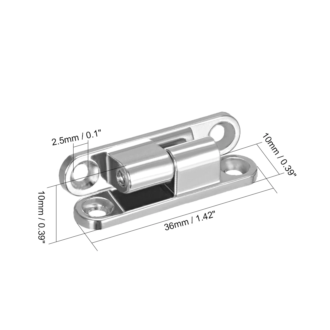 Picture 3: Uxcell 3Pcs Cupboard Zinc Alloy 90 Degree Detachable Door Hinge Silver Tone