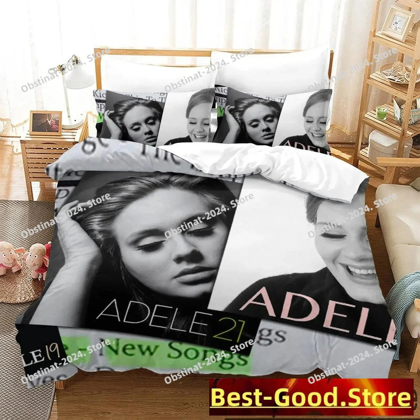 

3D Print Adele Adkins MBE Bedding Set Boys Girls Twin Queen King Size Duvet Cover Pillowcase Bed boys Adult Home Textileextile