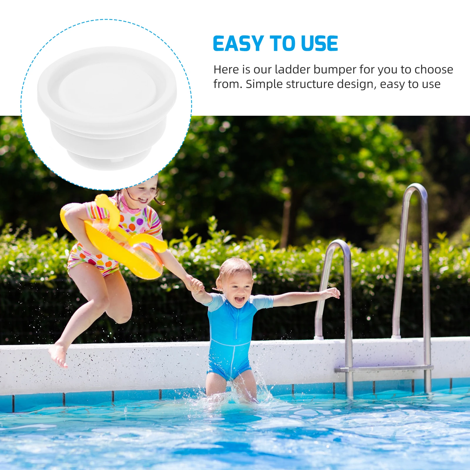 

2Pcs Rubber Pool Ladder Bumpers Nonslip Design Durable Practical Easy Install Pool Ladder Bumpers Rubber Stopper
