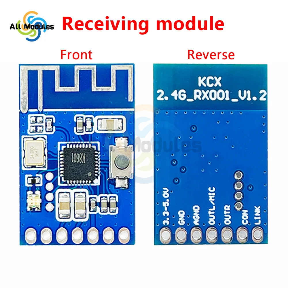 Module émetteur-récepteur et émetteur de Signal Audio de Microphone sans fil 2.4G, Module de réception et de transmission 3.3-5.0V