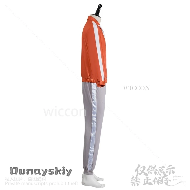 أزياء أنيمي دان دا دان جين إنجوجي رجل وسيم تأثيري سترة برتقالية معطف السراويل الرياضة موحدة الباروكات لفتاة دندادان موحدة