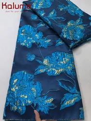 African Gild Jacquard Lace Fabric 2025 High Quality Brocade Jacquard Fabric Nigerian Lace Fabric for Wedding Party 5Yards F4094