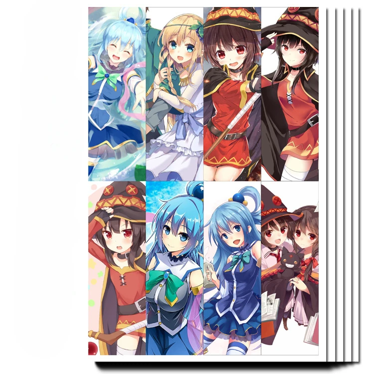 13.5×4.5CM Manga Satou Kazuma Unique Colorful Bookmark Megumin Waterproof PVC Luxury School Supplies Lightweight Office Items