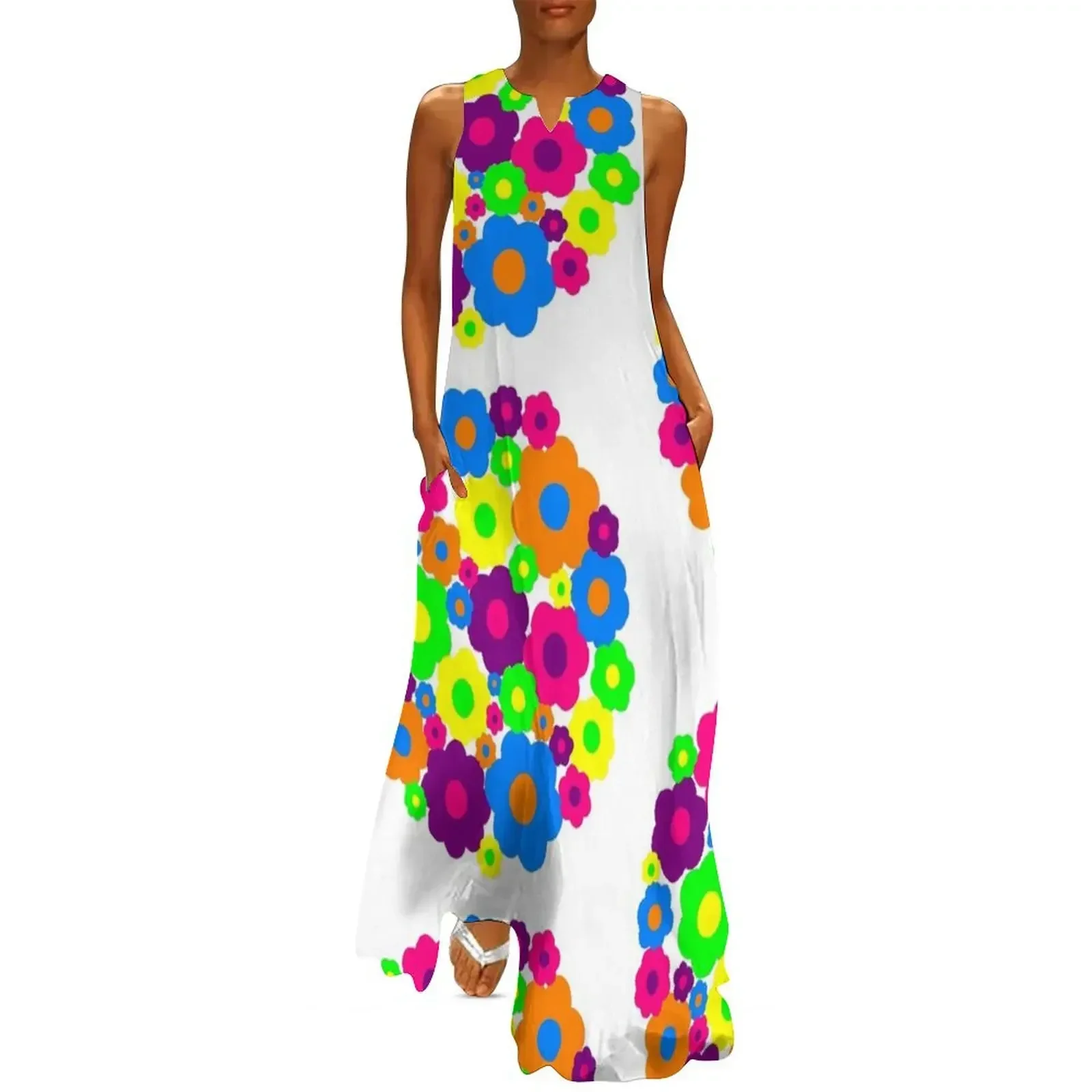 

Flower Power! Long Dress women evening dress women clothes african dresses for woman birthday dress for women