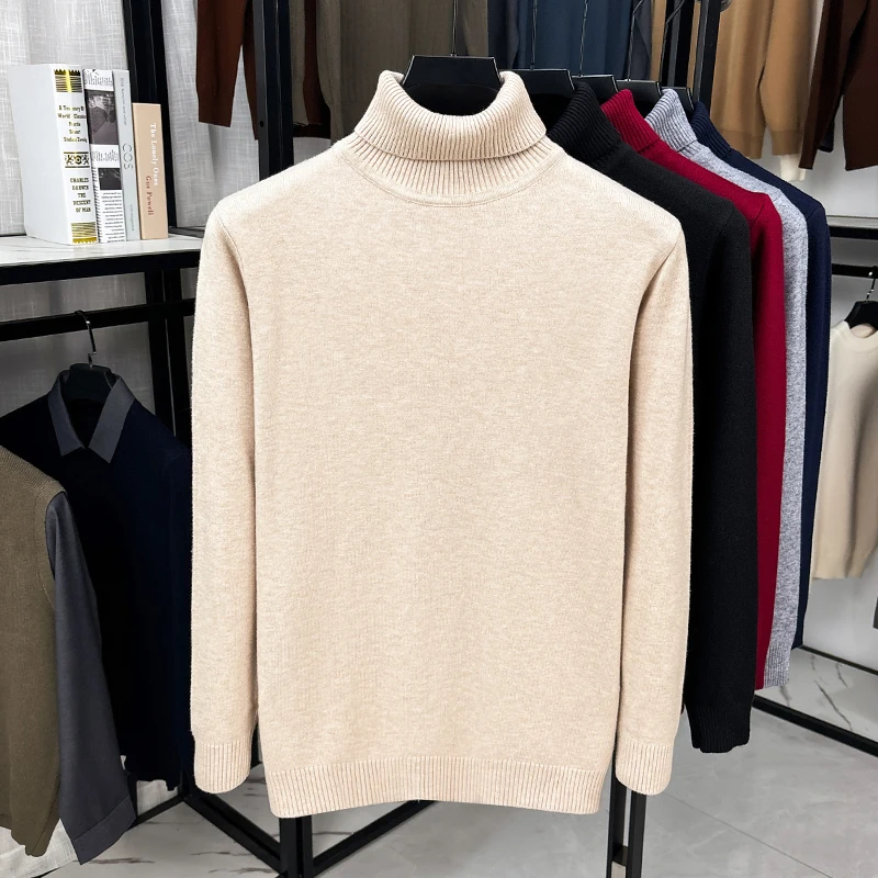 Herren-Strickpullover mit Rollkragen, langen Ärmeln und geripptem Saum und Bündchen, ideal für den urbanen Alltag, den Stadtpendelverkehr, die Freizeit und die kalte Jahreszeit. – Detail 17