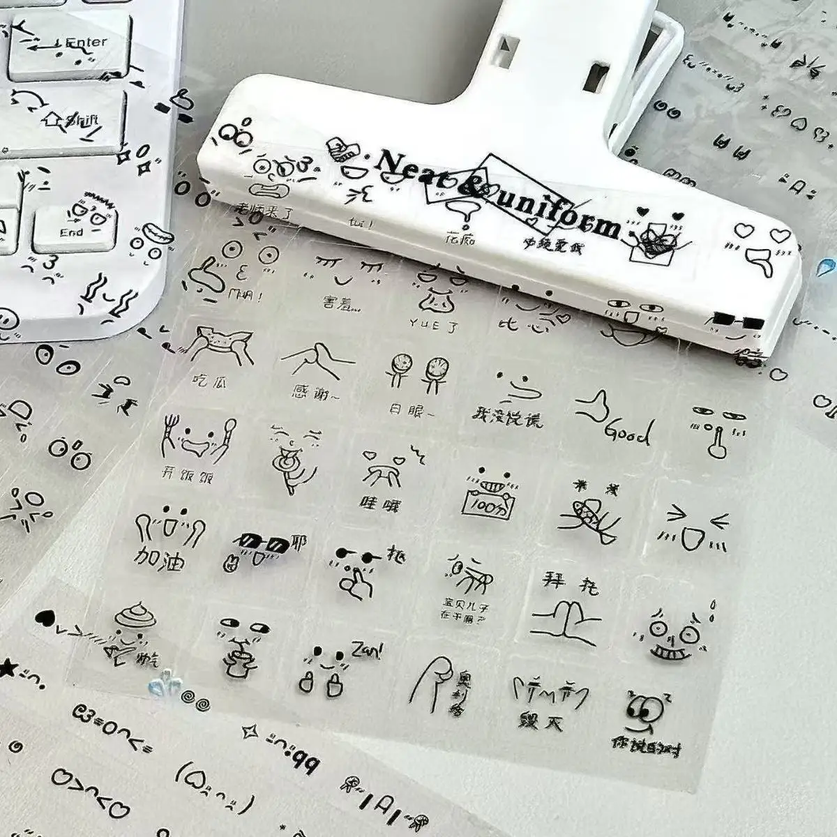 10-個かわいい-pet-表情ステッカー-diy-ジャーナルスクラップブッキング装飾素材ステッカーかわいいハンドブックミームステッカー