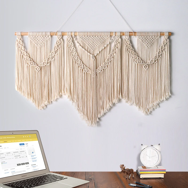 Large Macrame Wall Hanging Tapestry Boho Style Hand Weaving For Home Decor Curtain Wedding Living Room Background Decoration