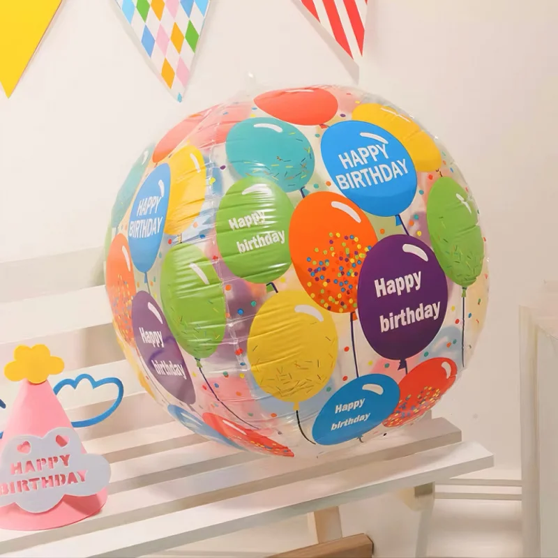 

insTrendy Colorful Happy Birthday Transparent4DPrinted Balloon Party Decoration Arrangement Decorative Ornaments