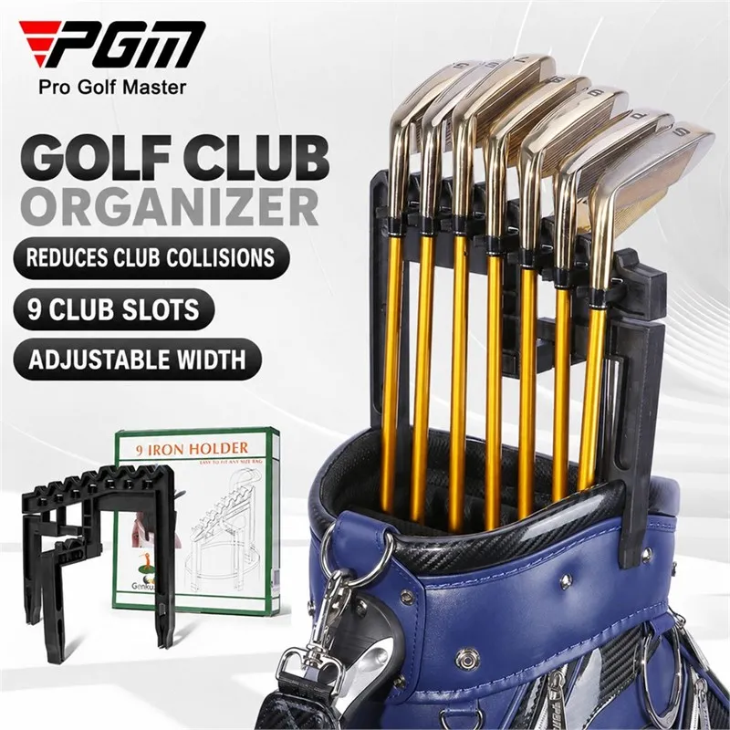 PGM 9-Slot Golf Club Organizer, verstellbarer 20-25cm Eisenhalter für Golfbag, stoßfeste Aufbewahrung