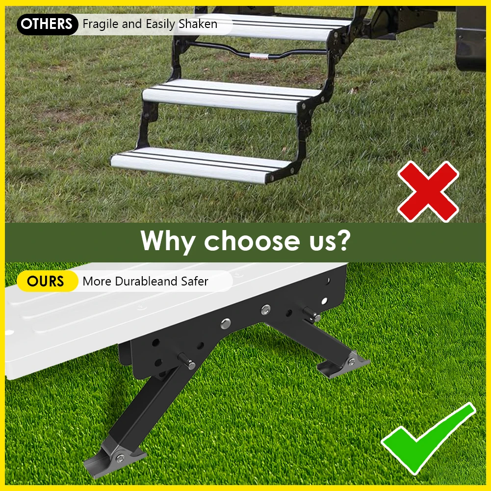 

RV Foot Stabilizer Wear Resist Folding Step Stabilizer Heavy Duty RV Support Legs for Easy Installation & Enhanced Stability